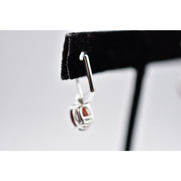 NVC Signed Dangle Earrings Rhinestone Crystal Red Silver Sparkling Elegant Bin5 - Picture 9 of 12